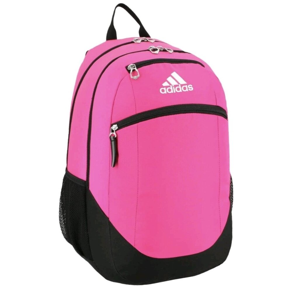 Adidas Striker II Team School Backpack Media Pocket Laptop Storage Shock Pink